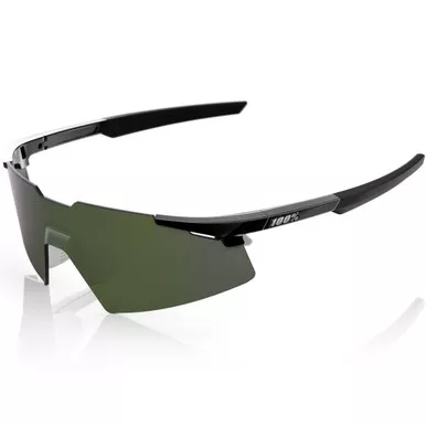 100% A2 Speedwork Sunglasses Gloss Black Grey-Green