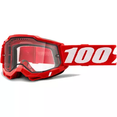 100% Accuri 2 Enduro MTB Goggles Red/Clear Vented Dual Lens