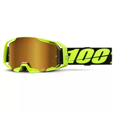 100% Armatic Goggles Neon Yellow Mirror True Gold