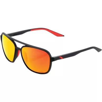 100% Kasia Sunglasses Soft Tact Black HiPER RedMirror