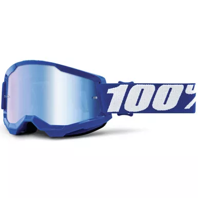 100% Strata 2 Youth Goggles Blue Mirror Red/Blue