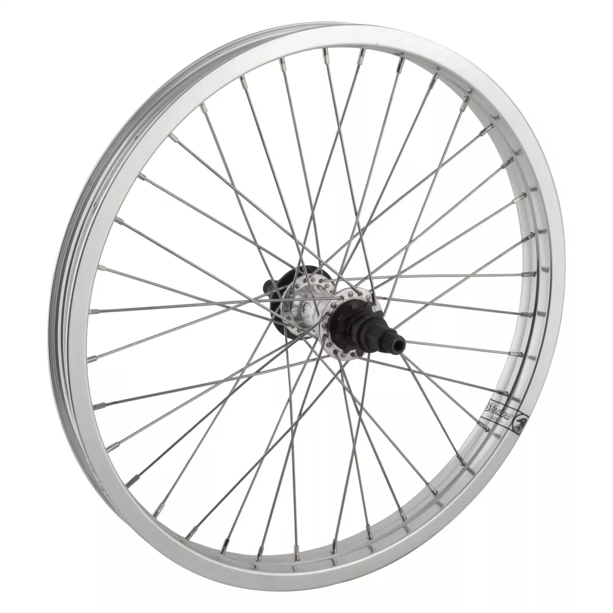 20" Alienation Black Sheep Alloy BMX Bicycle Wheelset, Black Double Wall Non-Machined Sidewall Rim, 36 Spoke