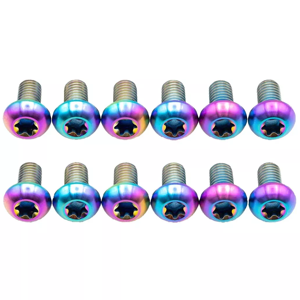 Better Bolts Titanium Buttonhead Rotor Bolt Kit Rainbow 12/Count