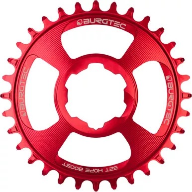 Burgtec Thick-Thin Oval Boost DM Hope 32T Chain Ring Red
