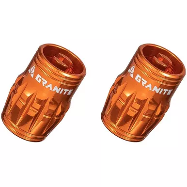 Granite Design Juicy CNC Schrader Valve Cap 2pc Orange