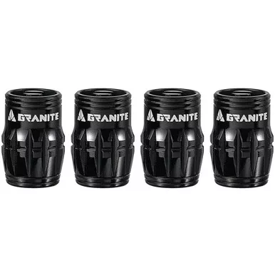 Granite Design Juicy CNC Schrader Valve Cap 4pc Black