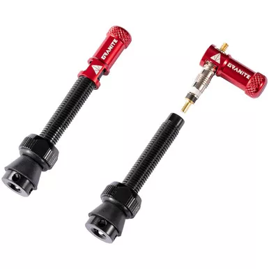 Granite Design Juicy Valve Cap Pair W/Tubeless Valve 60mm Red