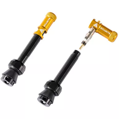 Granite Design Juicy Valve Cap Pair W/Tubeless Valve 80mm Gold
