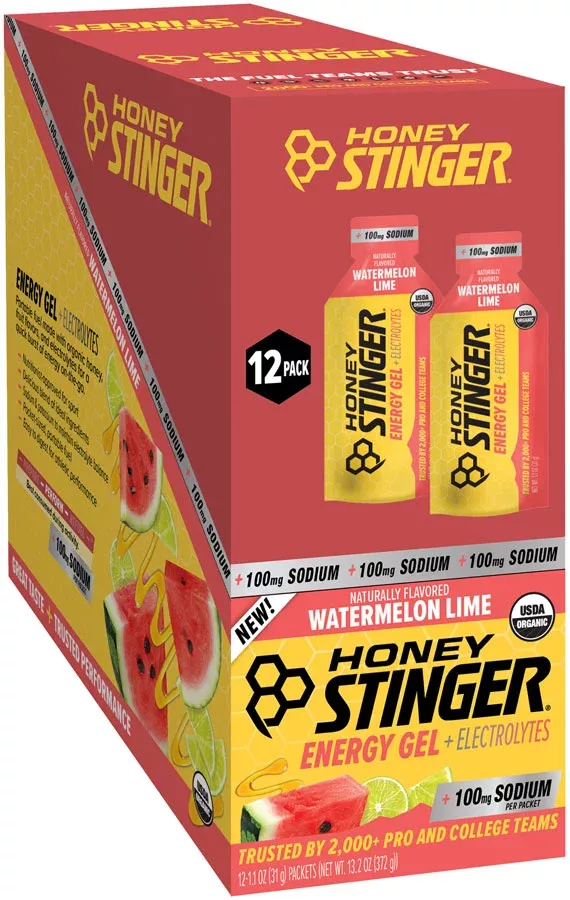Honey Stinger Electrolyte Energy Gel - Watermelon Lime, Box of 12