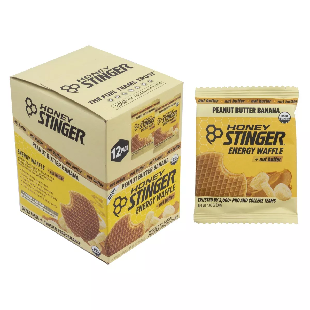 Honey Stinger Organic Peanut Butter Stinger Waffle, Peanut Butter Banana
