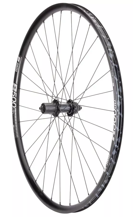 Quality Wheels Shimano/DT R500 Rear Wheel - 700, QR x 135mm, Center-Lock, Black, HG11 MTN, 32H