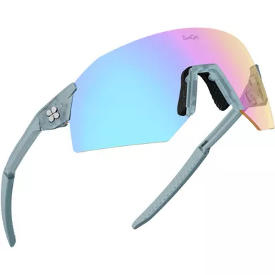 Sungod Ultras Sunglasses Frosted Glacier Blue with IRIS HV Blue Lens