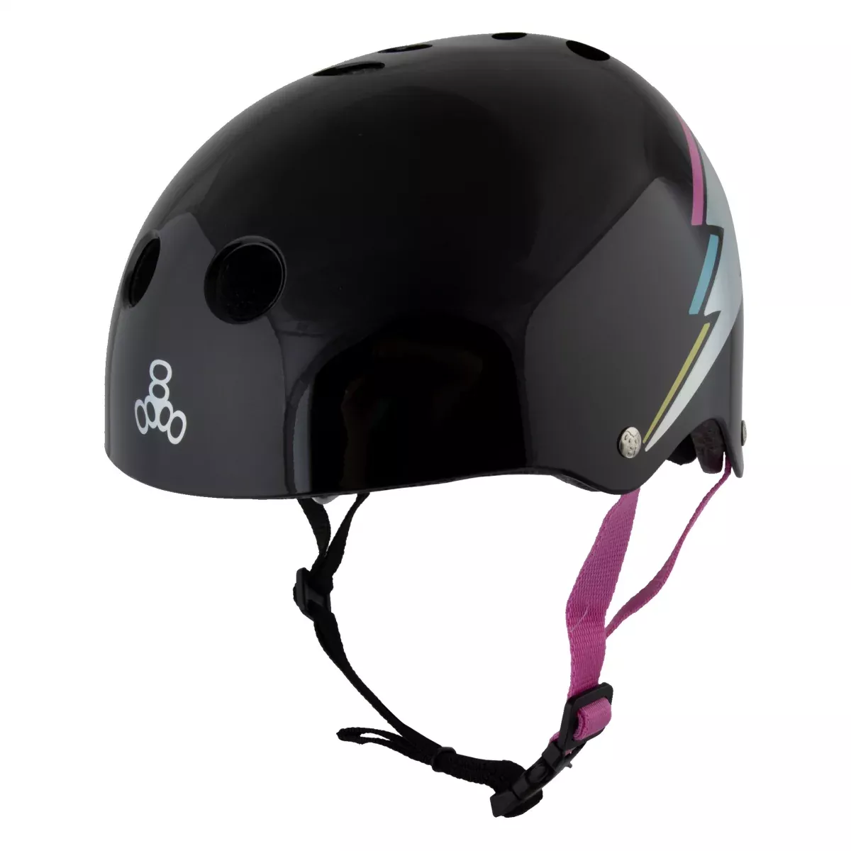 Triple Eight The Certified Sweatsaver Urban BMX Bicycle Helmet, LG/XL, Black Lighting Hologram, Lg/XL 22-1/2 To 23-1/2" (57 To 60 Cm), Black Halo, Abs Hard Shell