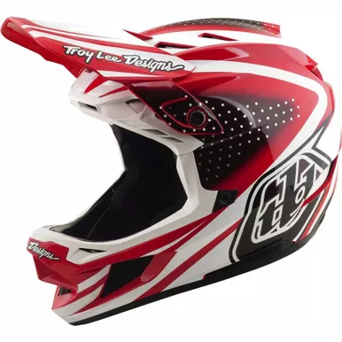 Troy Lee Designs D4 AS Polyacrylite Helmet The Line Fire / White