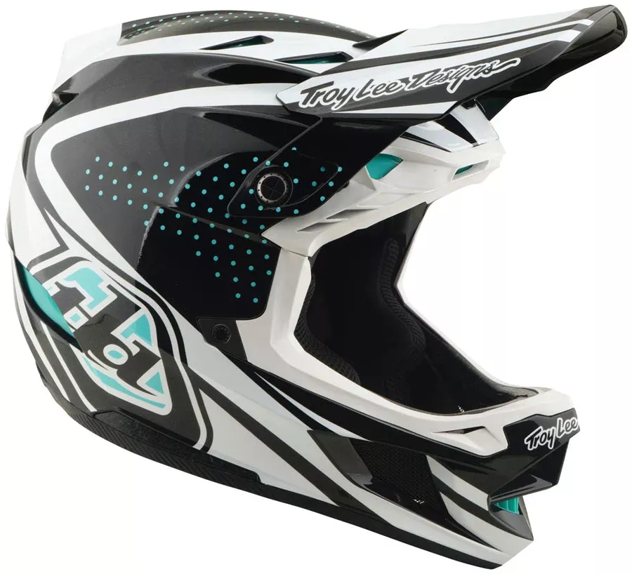 Troy Lee Designs D4 Polyacrylite Helmet – The Line Charcoal / White, X-Large