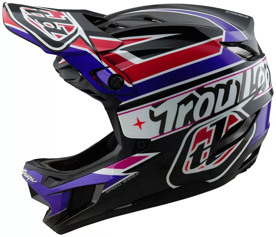 Troy Lee Designs D4 Polyacrylite Helmet – Linear Black, Medium